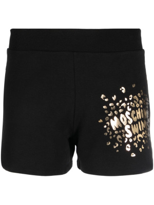 

Metallic-effect logo-print shorts, Moschino Metallic-effect logo-print shorts