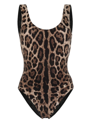 

Leopard-print open-back swimsuit, Dolce & Gabbana Leopard-print open-back swimsuit
