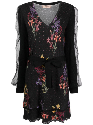 

Floral-print tied-waist dress, TWINSET Floral-print tied-waist dress