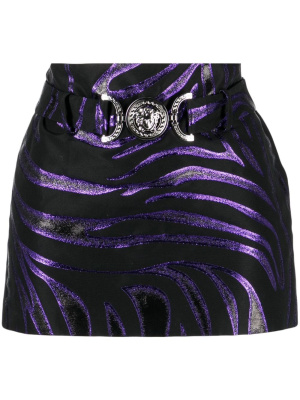 

Zebra-print jacquard miniskirt, Versace Zebra-print jacquard miniskirt