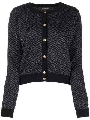 

Monogram-jacquard knit cardigan, Versace Monogram-jacquard knit cardigan