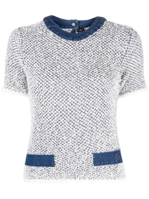 

Short-sleeve tweed T-shirt, Karl Lagerfeld Short-sleeve tweed T-shirt