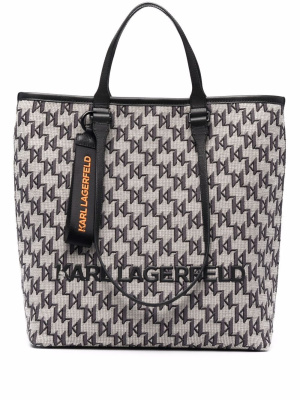

Jacquard-monogram tote bag, Karl Lagerfeld Jacquard-monogram tote bag