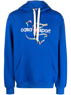 

Logo-print organic cotton hoodie, Casablanca Logo-print organic cotton hoodie