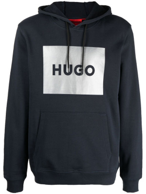 

Logo-print drawstring hoodie, HUGO Logo-print drawstring hoodie