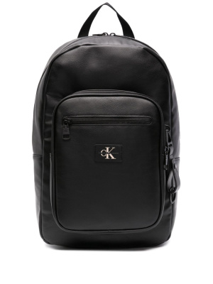 

Logo-patch leather backpack, Calvin Klein Jeans Logo-patch leather backpack