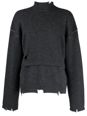 

Distressed-knit virgin-wool jumper, AMBUSH Distressed-knit virgin-wool jumper