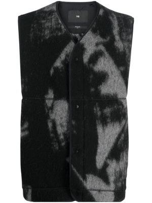 

Graphic-print wool-blend gilet, Y-3 Graphic-print wool-blend gilet