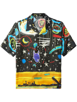 

Starry Night silk bowling shirt, Palm Angels Starry Night silk bowling shirt
