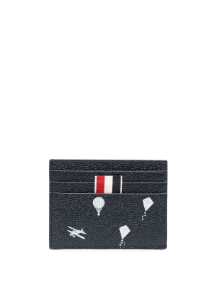 

Graphic-print grained cardholder, Thom Browne Graphic-print grained cardholder