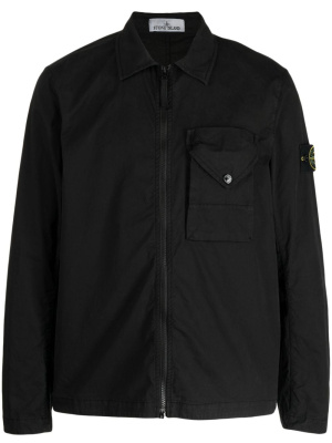 

Compass-patch zip-up overshirt, Stone Island Compass-patch zip-up overshirt