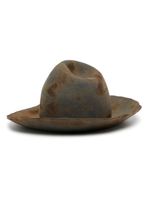 

Distressed-finish wool hat, Yohji Yamamoto Distressed-finish wool hat