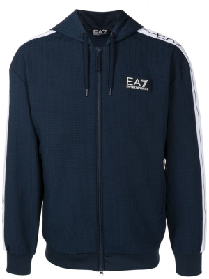 

Logo-trim hooded jacket, Ea7 Emporio Armani Logo-trim hooded jacket