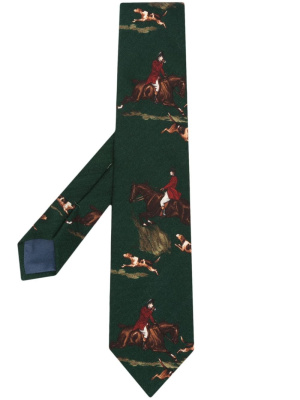 

Sporting-print wool tie, Polo Ralph Lauren Sporting-print wool tie