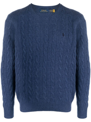 

Embroidered cable-knit jumper, Polo Ralph Lauren Embroidered cable-knit jumper