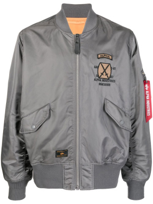 

Embroidered-logo detail bomber jacket, Alpha Industries Embroidered-logo detail bomber jacket