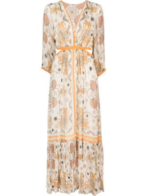 

Cut-out floral-print dress, SANDRO Cut-out floral-print dress