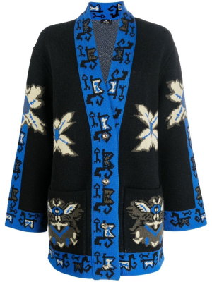 

Geometric-pattern Jacquard knitted cardigan, ETRO Geometric-pattern Jacquard knitted cardigan