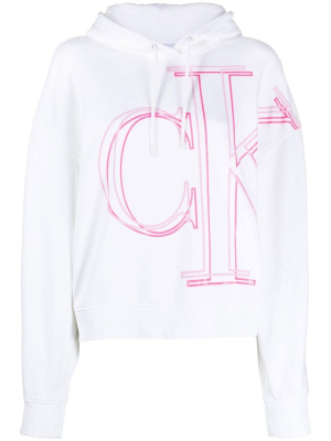 

Logo-print cotton hoodie, Calvin Klein Jeans Logo-print cotton hoodie
