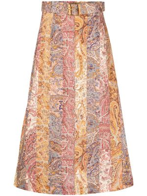 

Luminosity paisley-print A-line midi skirt, ZIMMERMANN Luminosity paisley-print A-line midi skirt