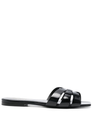 

Tribute leather flat sandals, Saint Laurent Tribute leather flat sandals