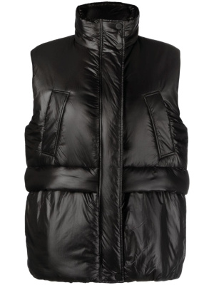 

High-neck concealed-fastening gilet, GANNI High-neck concealed-fastening gilet