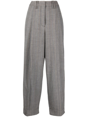 

Herringbone-pattern wide-leg trousers, GANNI Herringbone-pattern wide-leg trousers