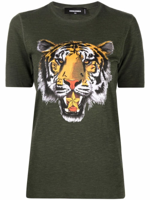 

Tiger-print crew-neck T-shirt, Dsquared2 Tiger-print crew-neck T-shirt