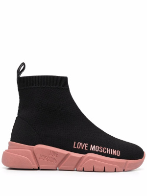 

Side logo-print sneakers, Love Moschino Side logo-print sneakers