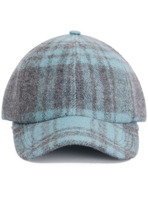 

Plaid-pattern wool cap, AMI Paris Plaid-pattern wool cap