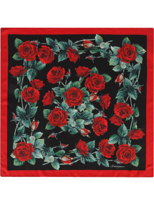 

Rose-print square scarf, Dolce & Gabbana Rose-print square scarf