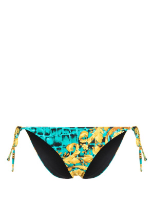 

Printed side-tie bikini bottoms, Versace Printed side-tie bikini bottoms