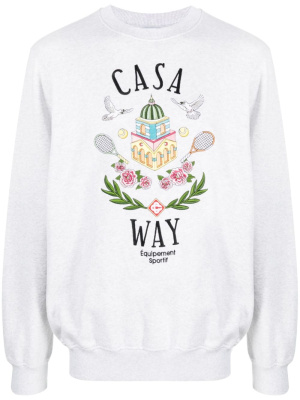 

Casa Way embroidered organic-cotton sweatshirt, Casablanca Casa Way embroidered organic-cotton sweatshirt