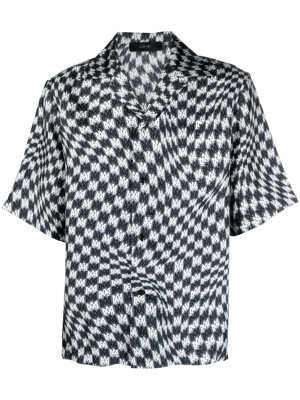 

Checkerboard-print silk shirt, AMIRI Checkerboard-print silk shirt