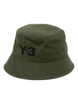 

Logo-print decorative-stitching bucket hat, Y-3 Logo-print decorative-stitching bucket hat