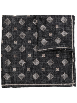 

Patterned silk pocket square, Brunello Cucinelli Patterned silk pocket square