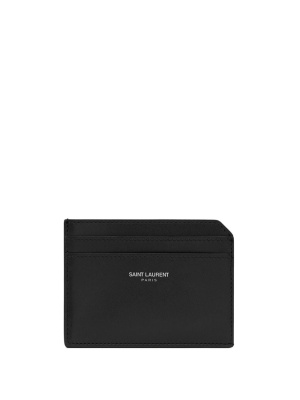 

Logo-print leather cardholder, Saint Laurent Logo-print leather cardholder