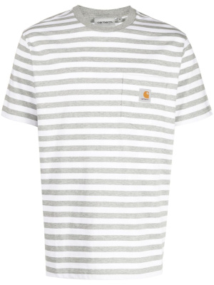 

Logo-patch stripe-pattern T-shirt, Carhartt WIP Logo-patch stripe-pattern T-shirt