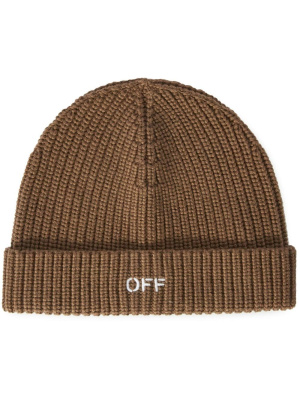 

Off-Stamp virgin-wool beanie hat, Off-White Off-Stamp virgin-wool beanie hat