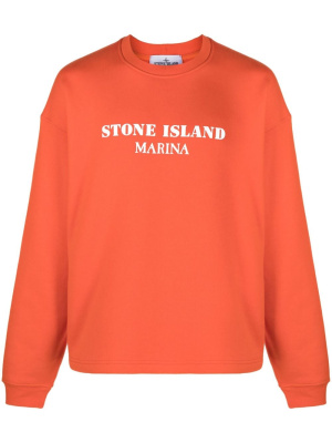 

Logo-print cotton sweatshirt, Stone Island Logo-print cotton sweatshirt