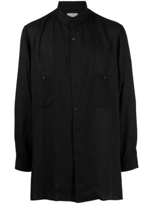 

Band-collar longline shirt, Yohji Yamamoto Band-collar longline shirt