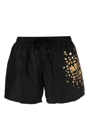

Foiled logo-print swim shorts, Moschino Foiled logo-print swim shorts