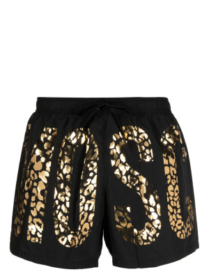 

Foiled logo-print swim shorts, Moschino Foiled logo-print swim shorts