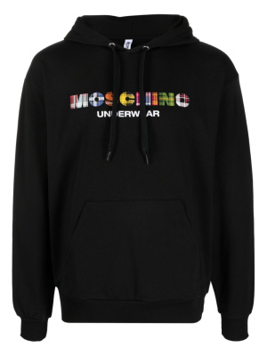 

Logo-print drop-shoulder hoodie, Moschino Logo-print drop-shoulder hoodie