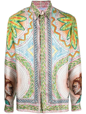 

Graphic-print silk shirt, Casablanca Graphic-print silk shirt