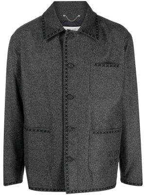 

Logo-embroidered wool jacket, Golden Goose Logo-embroidered wool jacket