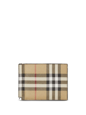 

Checked money clip leather wallet, Burberry Checked money clip leather wallet