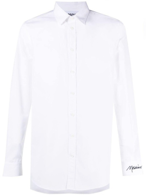 

Logo-embroidered cotton shirt, Moschino Logo-embroidered cotton shirt