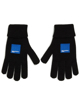 

Logo-patch knitted gloves, Karl Lagerfeld Jeans Logo-patch knitted gloves