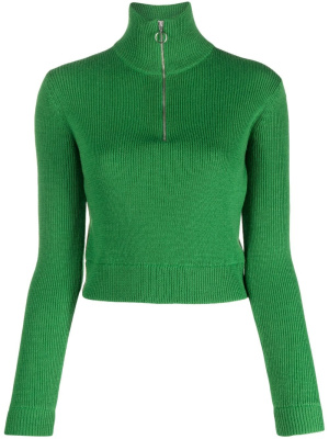 

Half-zip ribbed-knit top, Acne Studios Half-zip ribbed-knit top